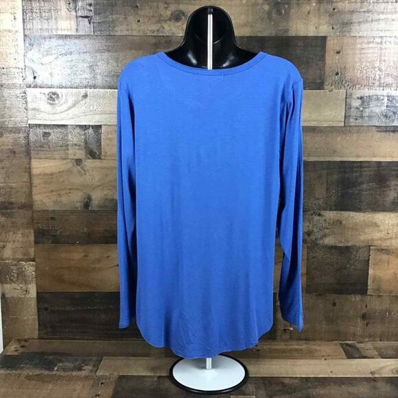 Another Love Women’s Small Blue Pullover Long Sleeve Top Pocket Stretch NWOT - Picture 16 of 16